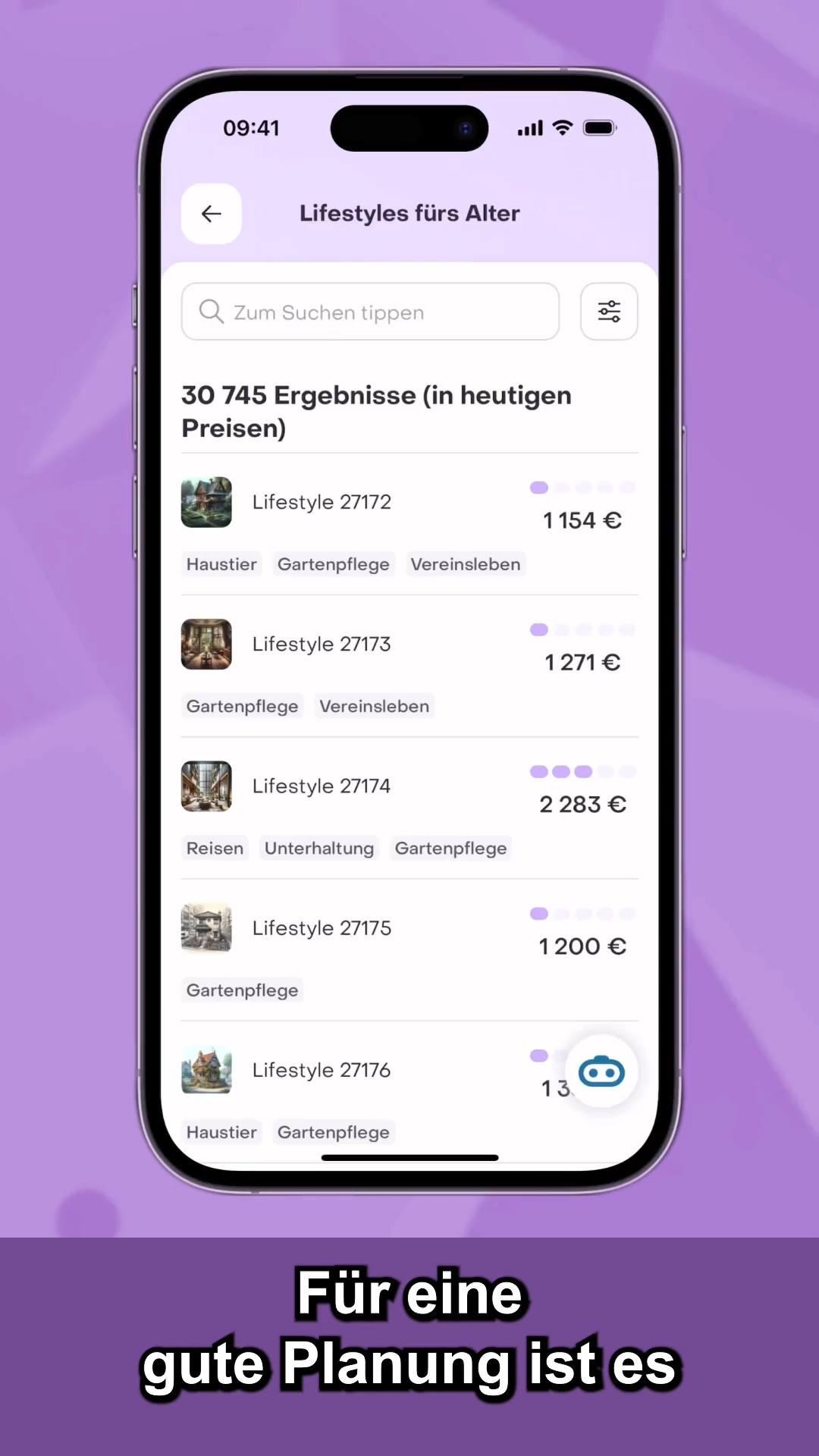 Lifestyle im Alter auswählen